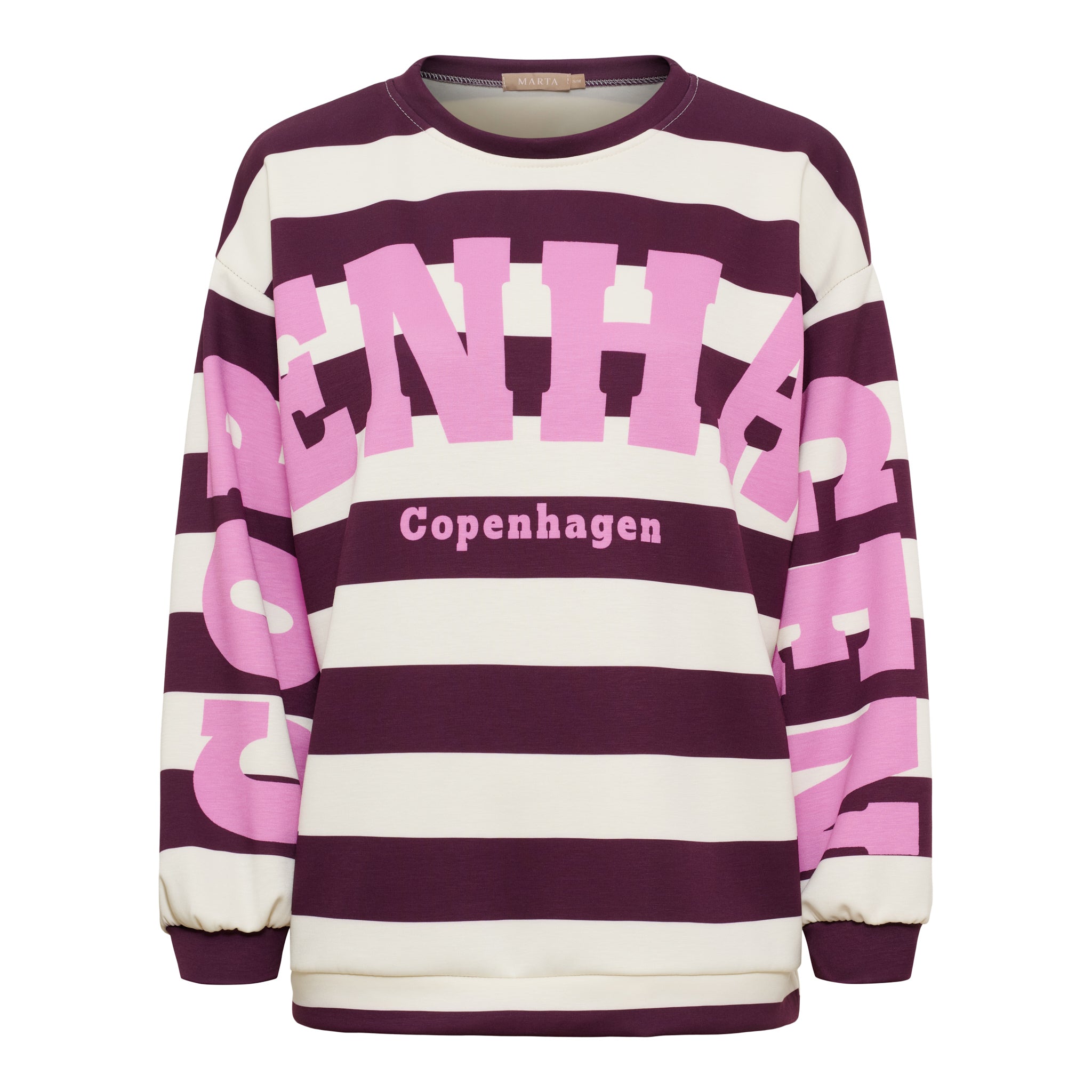 MARTA du château Sweat - MdcNerina Stribet Sweat i Bordeaux/Pink