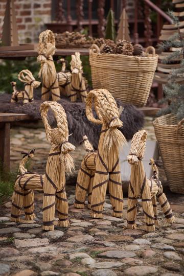 IB Laursen Julepynt - Julebuk Med Brunt Bånd og Skæg 44cm