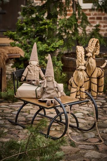 IB Laursen Julepynt - Julebuk Med Brunt Bånd og Skæg 63cm