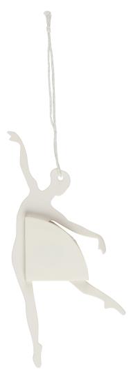 IB Laursen Julepynt - Papirklip Ballerina I Danseposition i Hvid