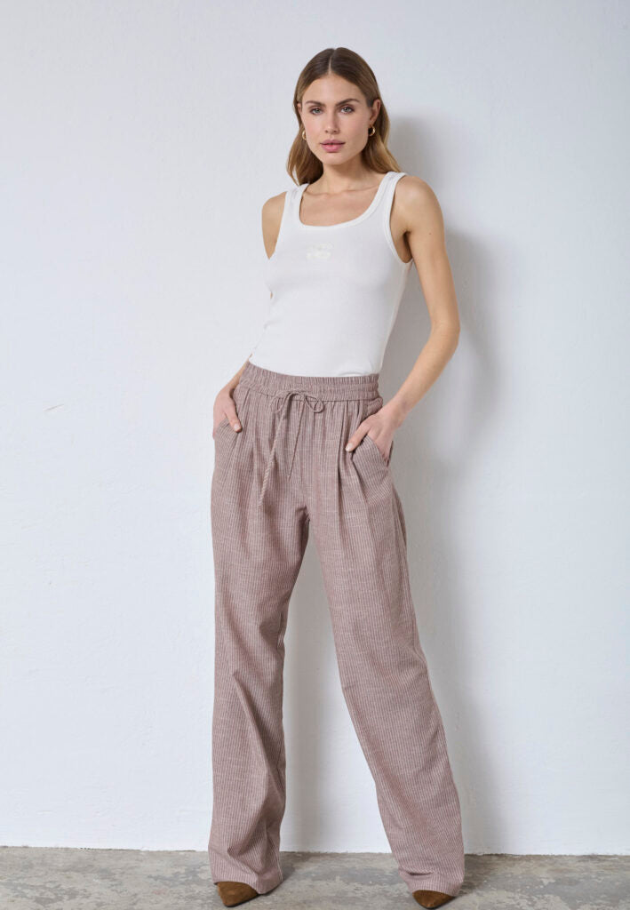 Co´Couture Bukser - JihoCC Stribet Bukser i Brun