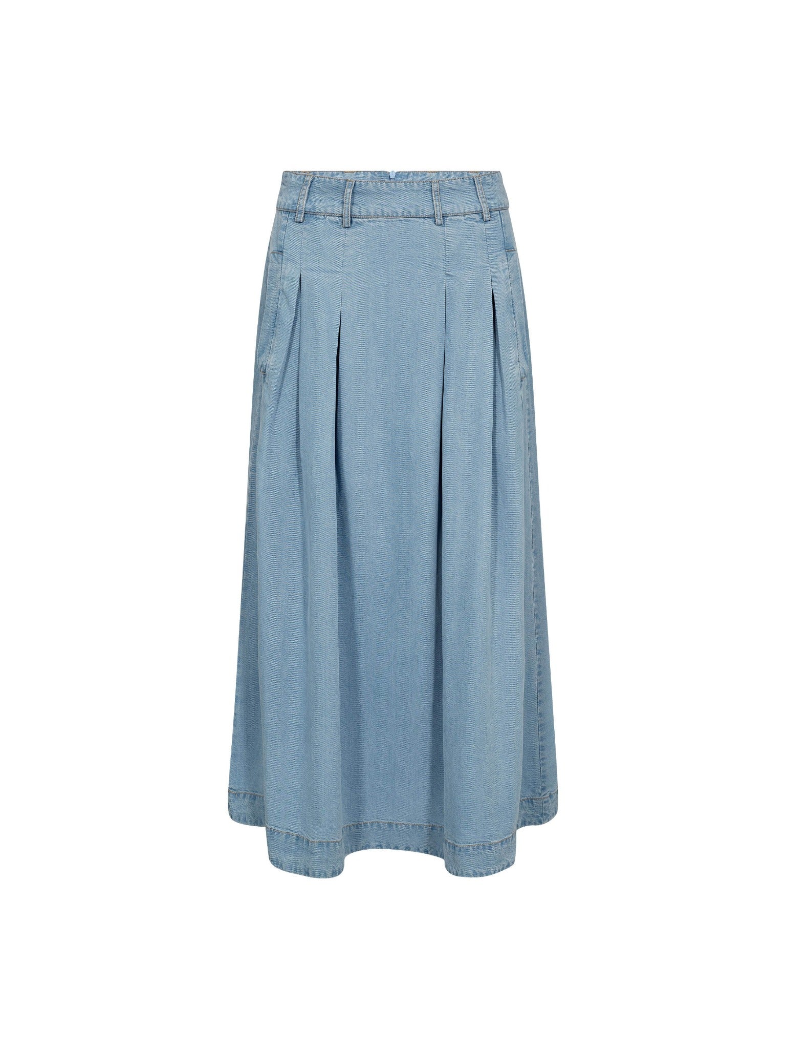 Co´couture Nederdel - TillyCC Anya Pleat Nederdel i Fade Denim