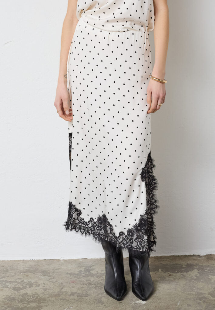 Co´couture Nederdel - AmeliCC Dot Lace Nederdel i Off-white