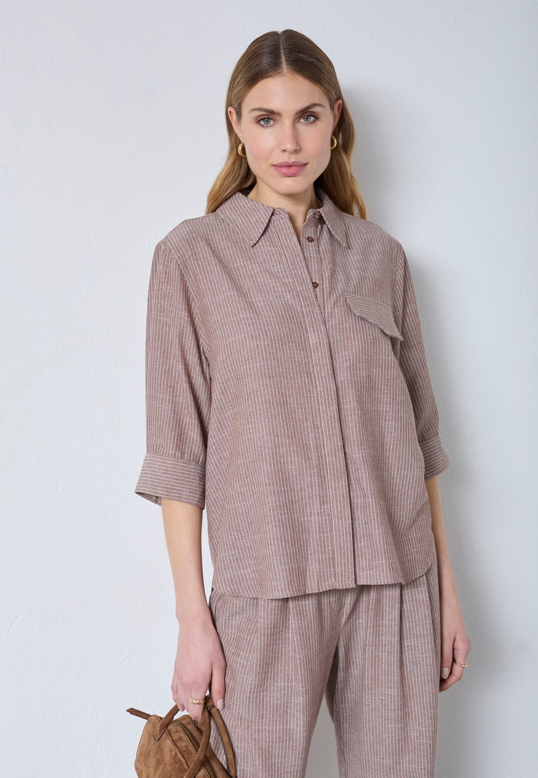 Co´couture Bluse - JihoCC Stribet SS Bluse i Brun