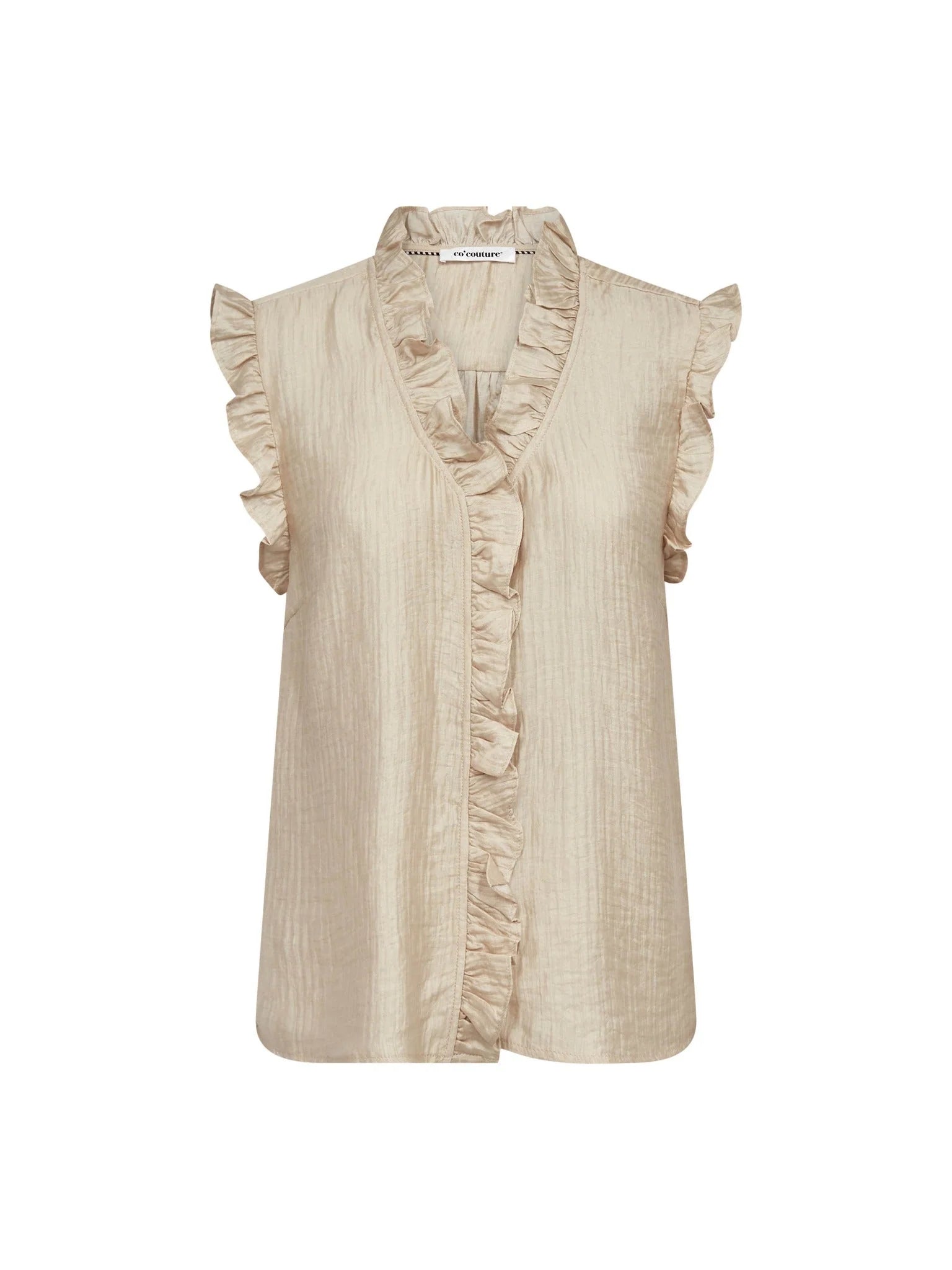 Co´Couture Top - TassyCC Frill Top i Bisquit