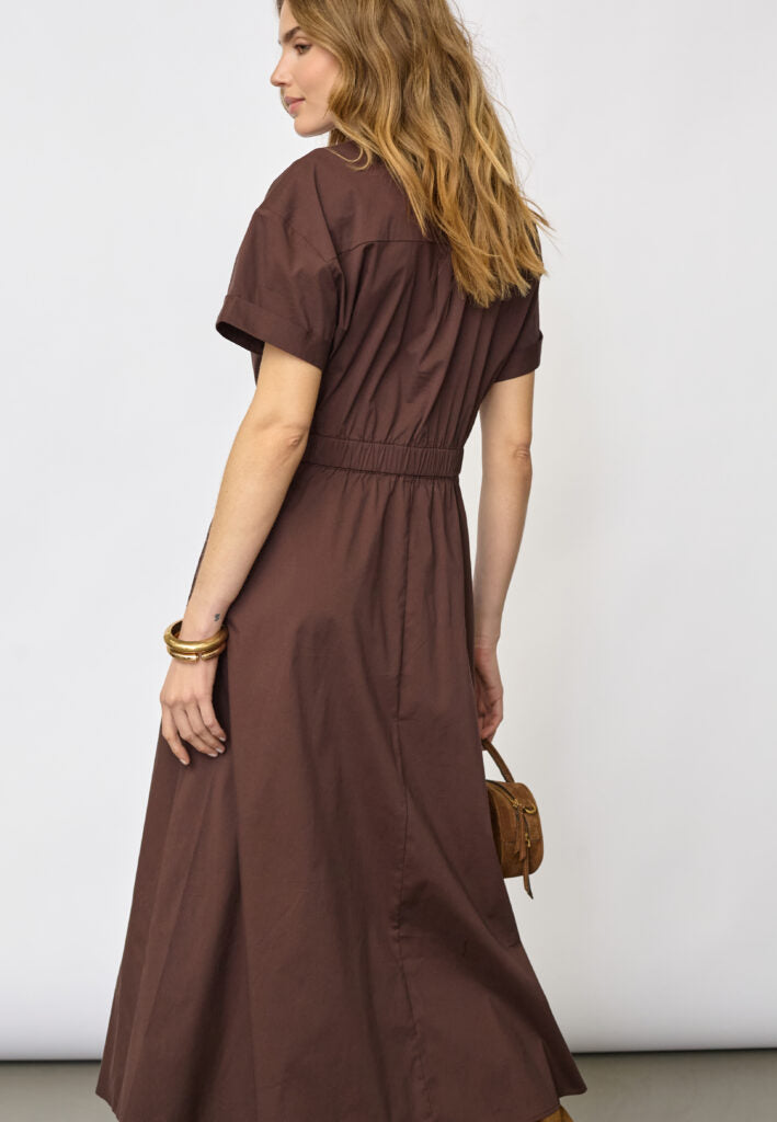 Co´Couture Kjole - Elara Wrap SS Kjole i Suntan Brun