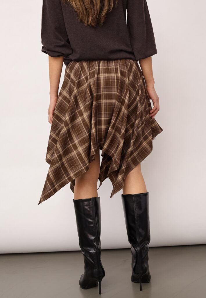 Co´couture Nederdel - DagnyCC Chech Tie Nederdel i Brown Check
