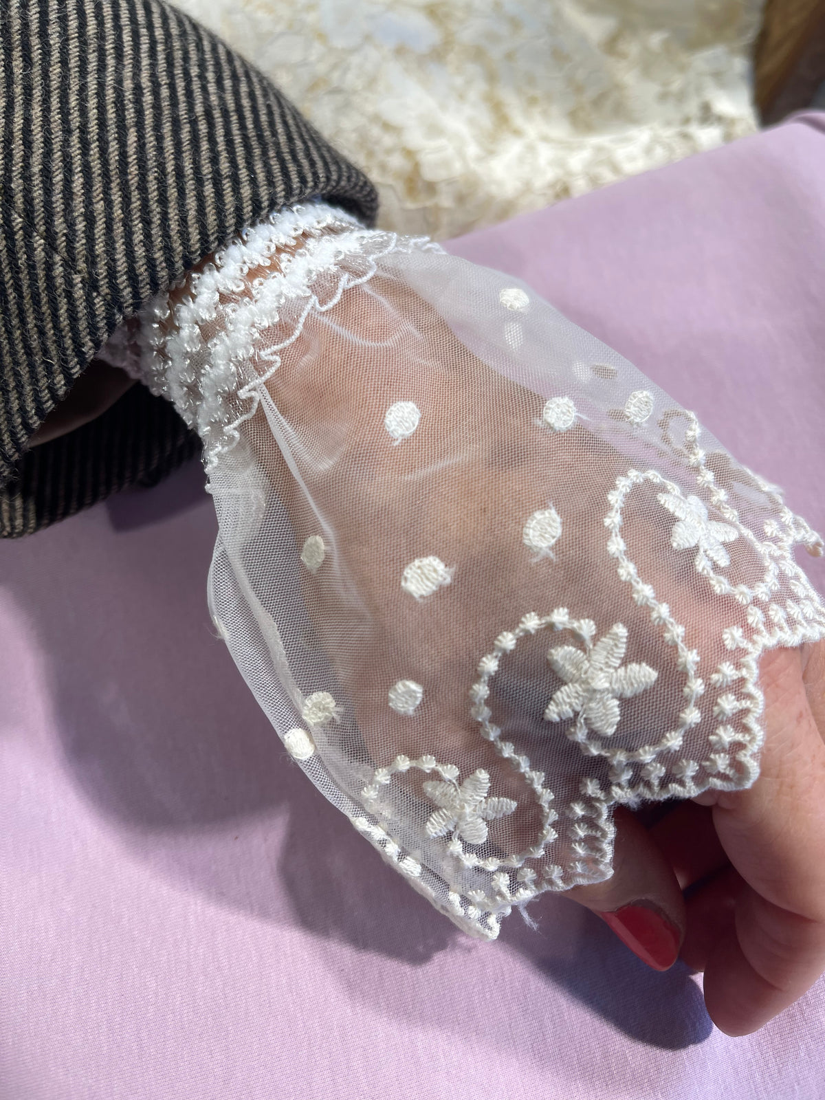 Black Colour Handsker - BcReeva Lace Cuffs Handsker i Off-white