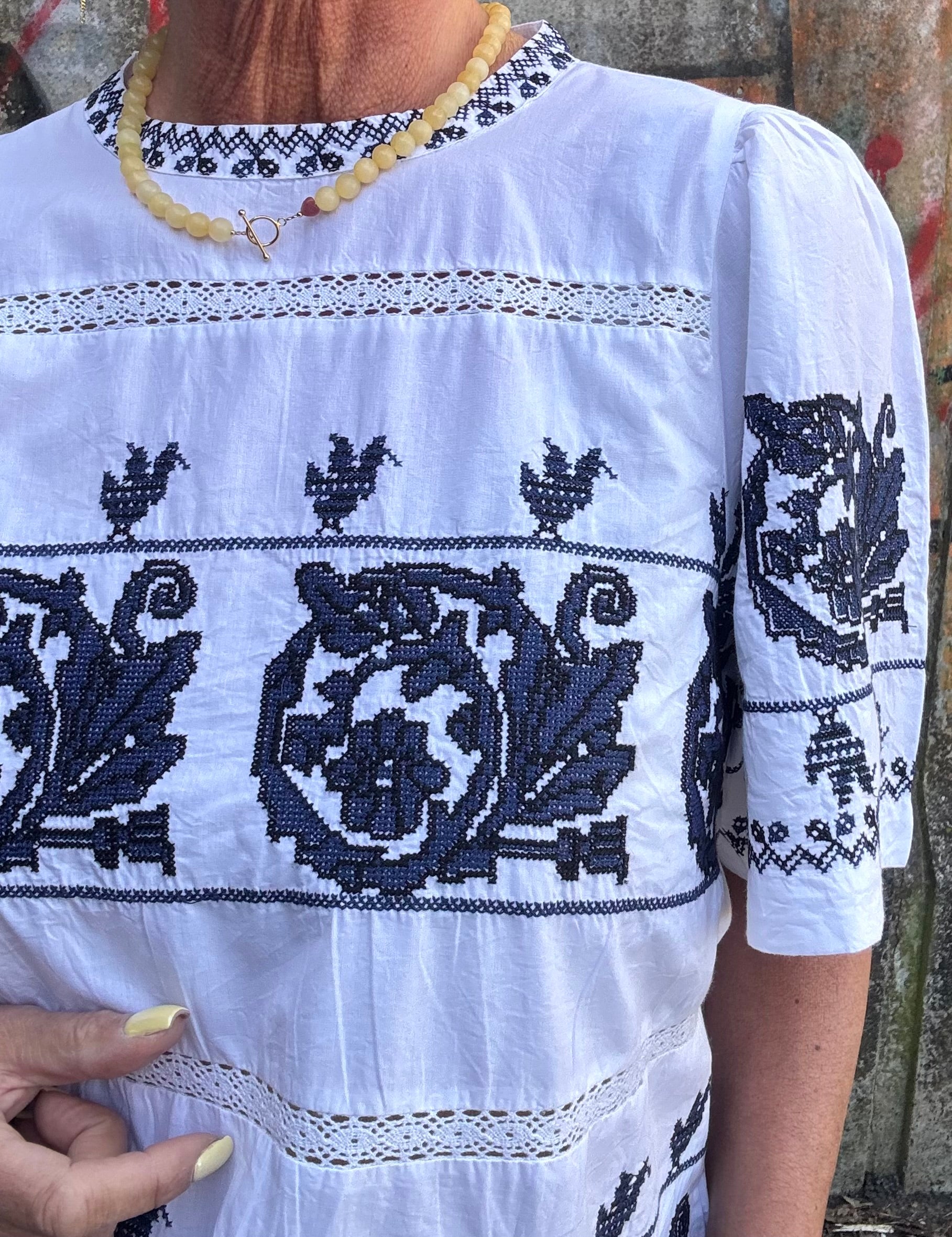Gossia Bluse - AnnimiGO Bluse i Hvid-Blå