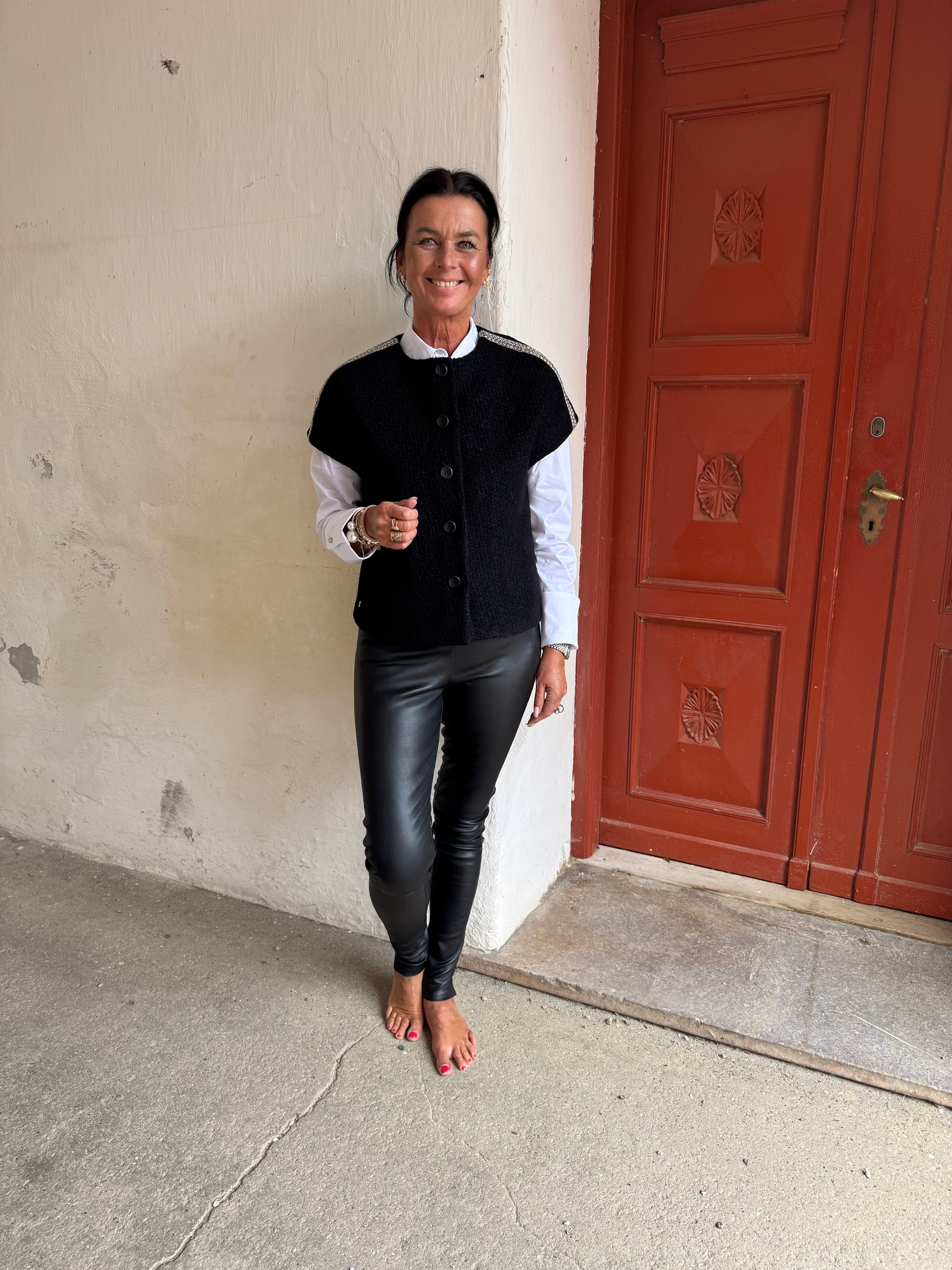 Depeche Bukser - AyaDEP Skind Leggings i Nero Sort
