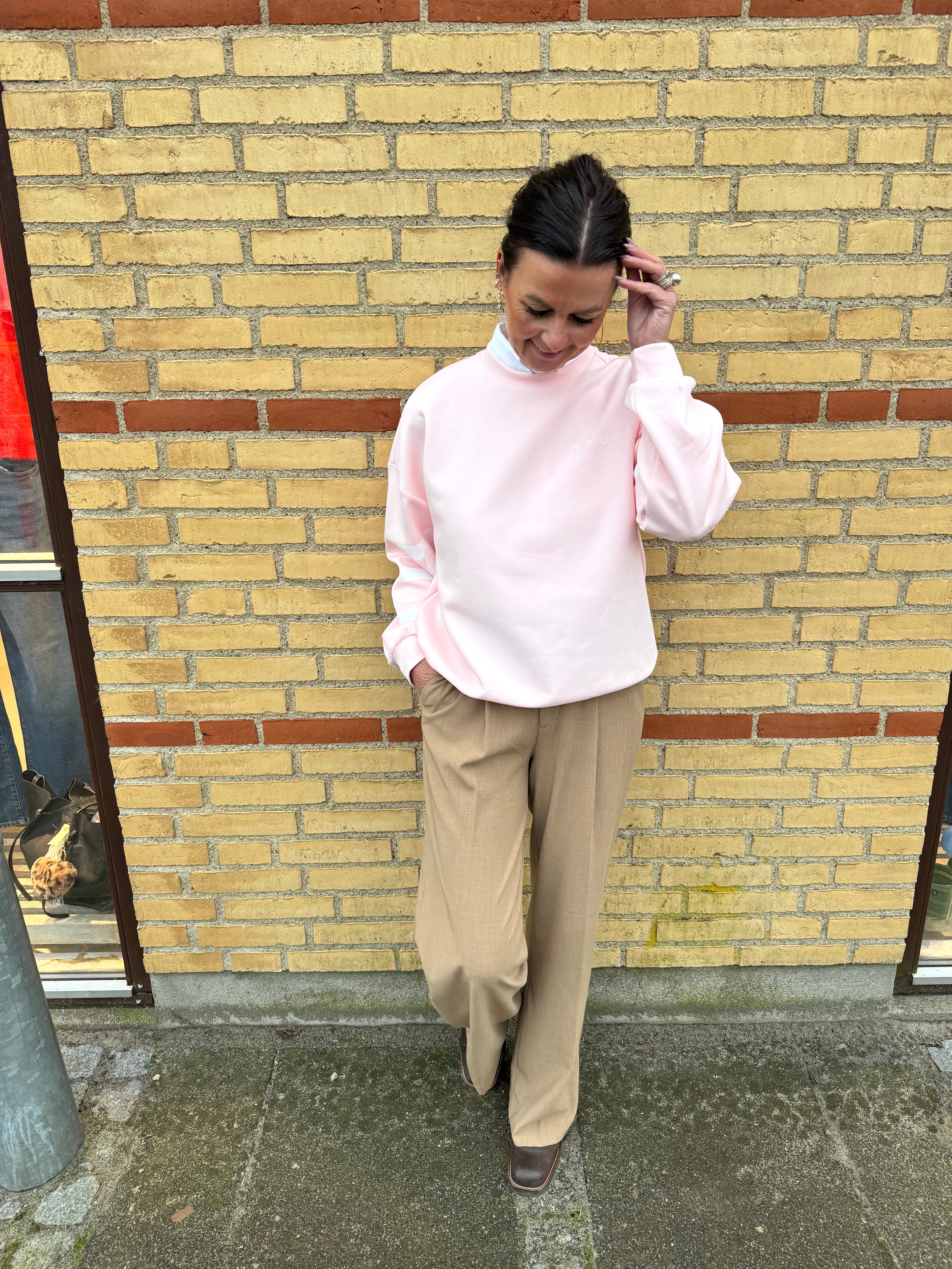 Haute L´amitié Sweat - Maxi Split Logo Sweat i Iced Rose