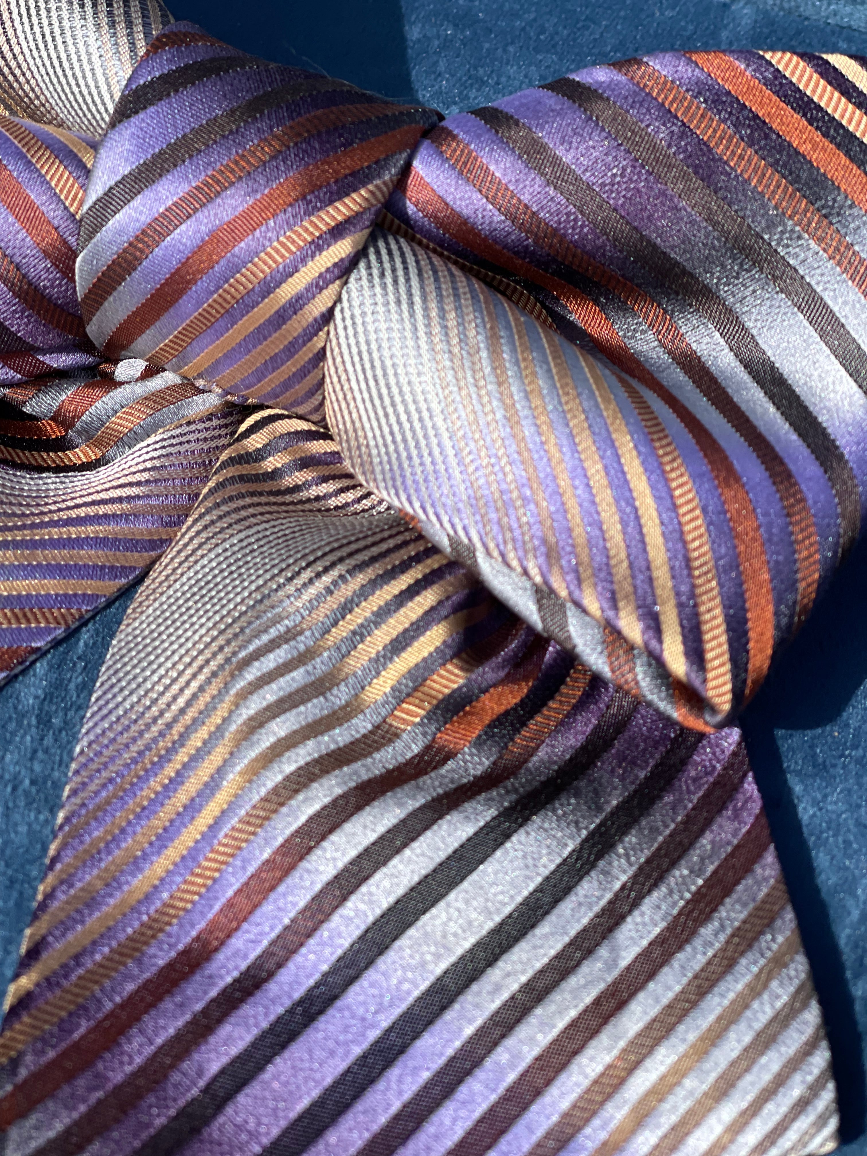 By Hoffgaard Sløjfe - BH4 Tie Me Up Bow Sløjfe i Grå, Lilla, Brun Striber