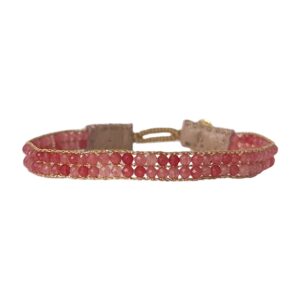 IBU Jewels Armbånd - AL34 Cap Lise Armbånd i Cherry Quartz