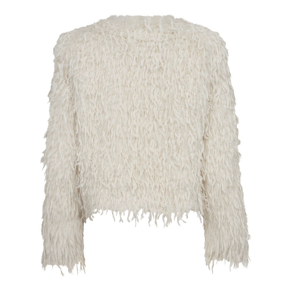 Co´Couture Jakke - FeatherCC Faux Fur Jakke i Off White