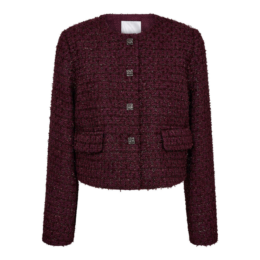 Co´Couture Jakke - PeachCC Boucle Jakke i Plum