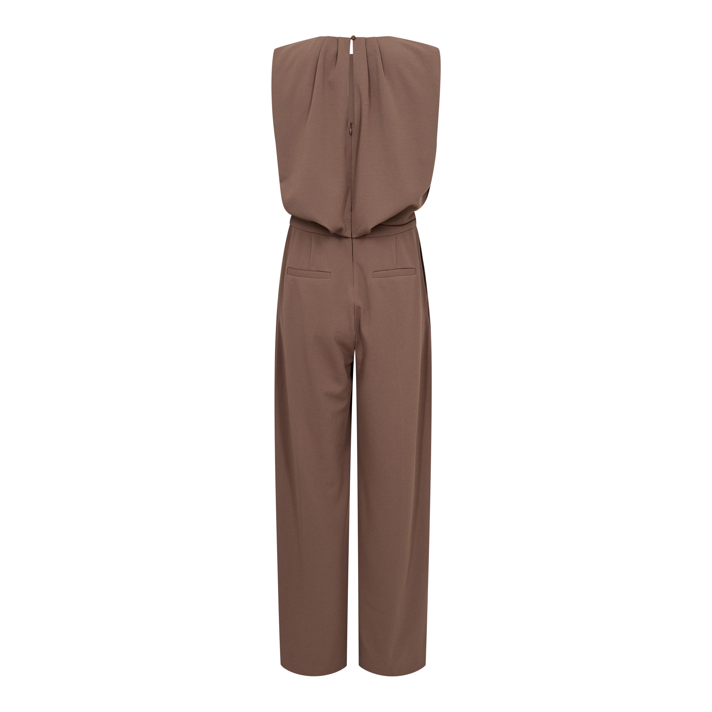 Co´Couture Buksedragt - FalconCC Pleat Jumpsuit i Walnut