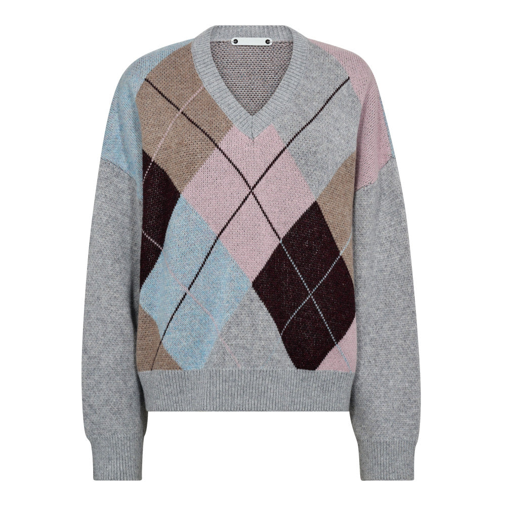Co´Couture Strik - MajaCC Check Strik i Mid Grey