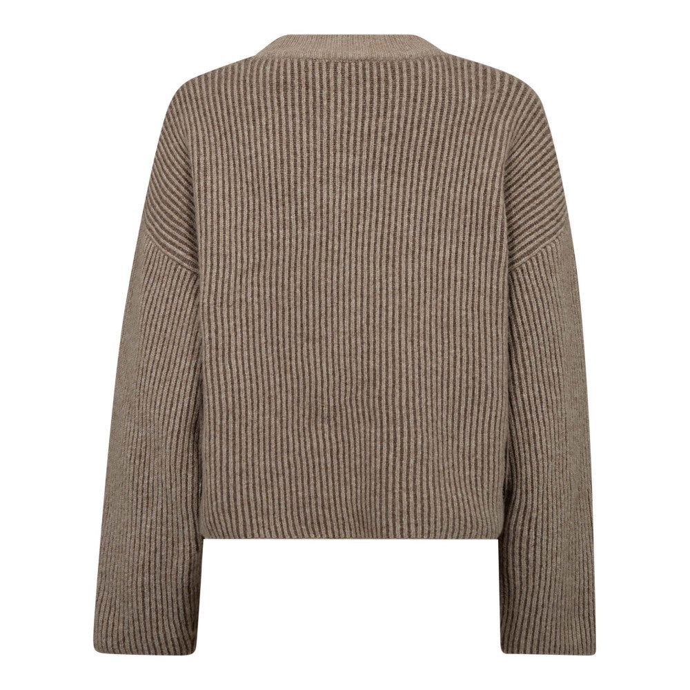 Co´Couture Strik - TheresaCC Turtleneck Rib Strik i Sand