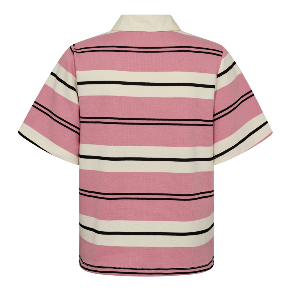 Co'Couture Bluse - LennonCC Stripe Polo Tee i Candyfloss