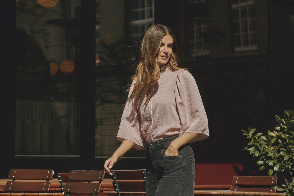 Co´couture Bluse - ViolaCC SS Bluse i Pale Pink