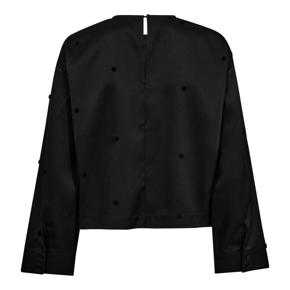 Co´Couture Bluse - CloverCC Dot Bluse i Sort