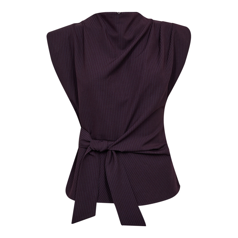 Co´couture Top - NolanCC Pleat Top i Plum