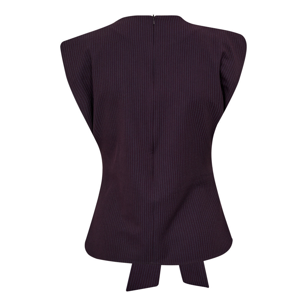 Co´couture Top - NolanCC Pleat Top i Plum