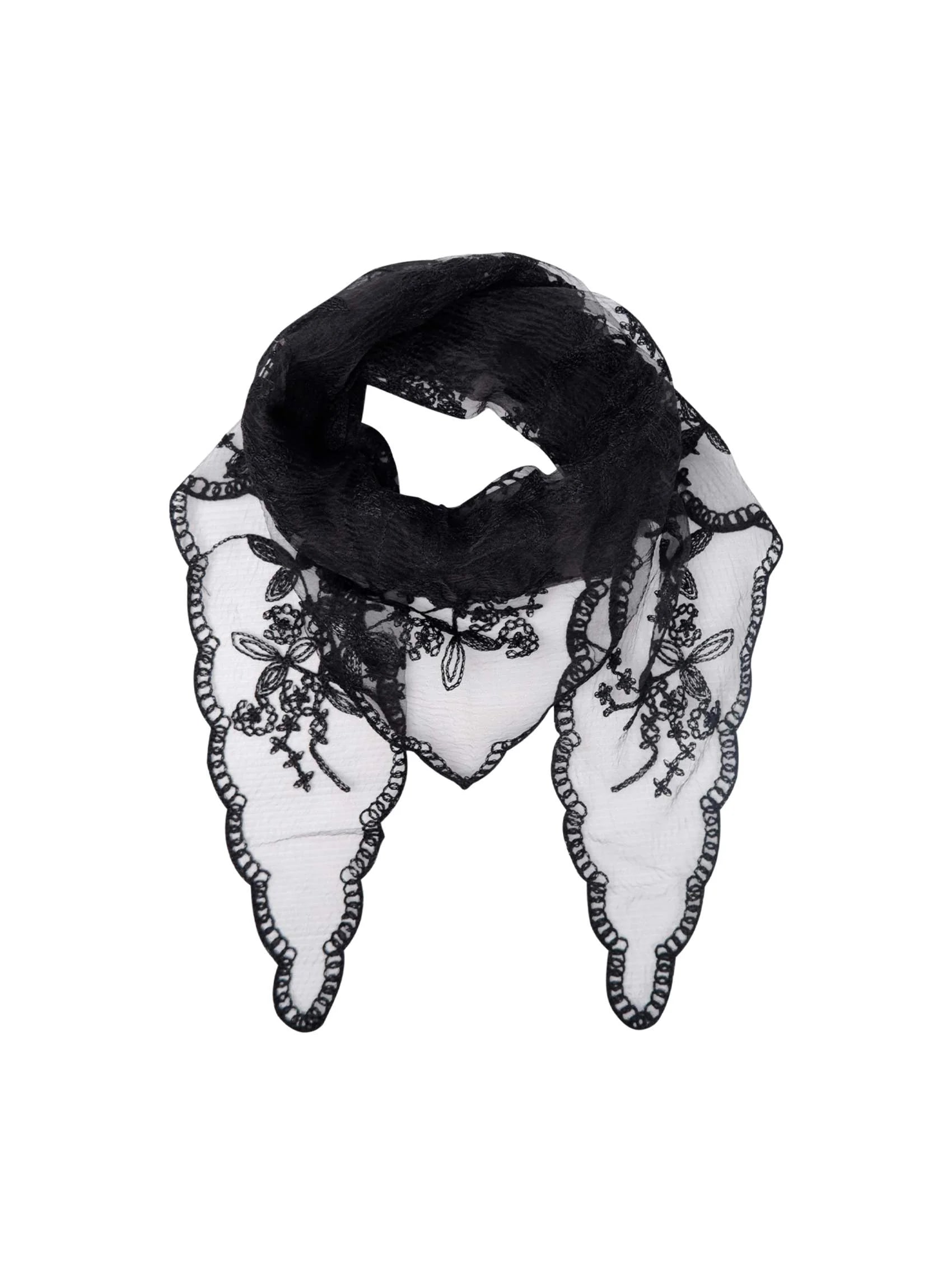 Black Colour Tørklæde - BcMirinda Trekantet Lace Tørklæde i Sort