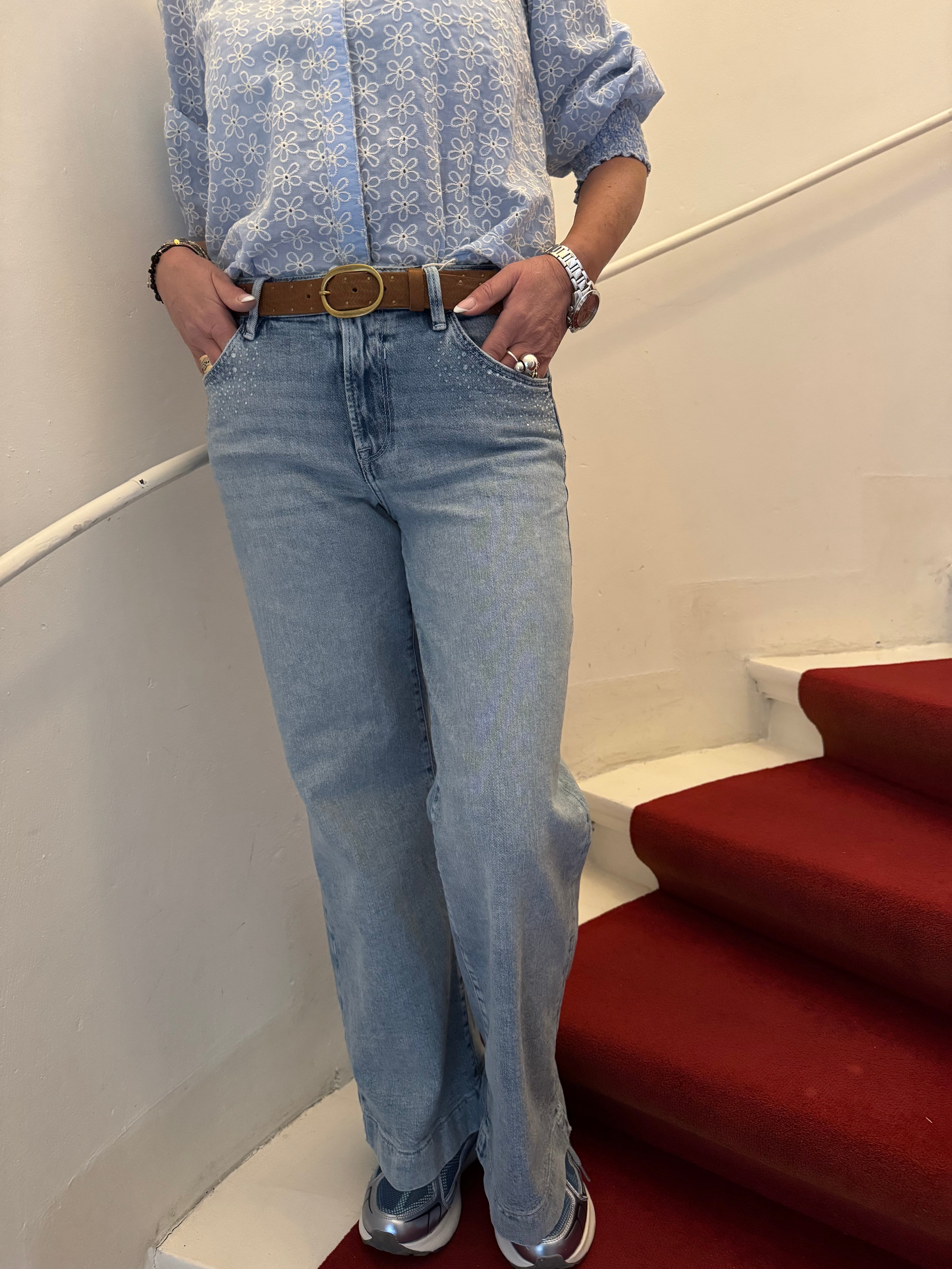 Garcia Jeans - Celia Wide Fit Jeans med Glas Similisten i Light Used