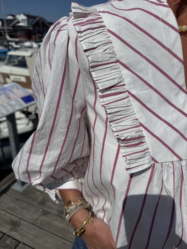 Gossia Bluse - SophiaGO Daimi Mo Bluse i Rosa Creme Striber