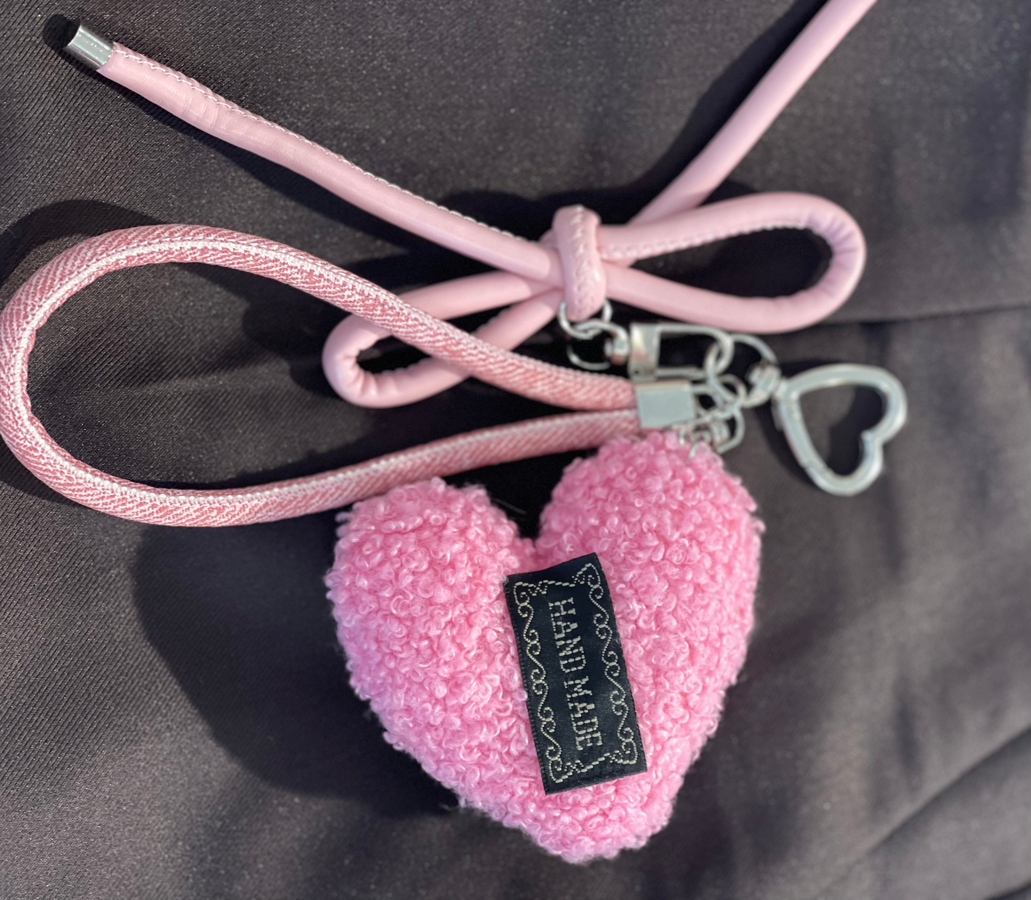 CharmMe Nøglering - Pink Fluffy Heart Pink