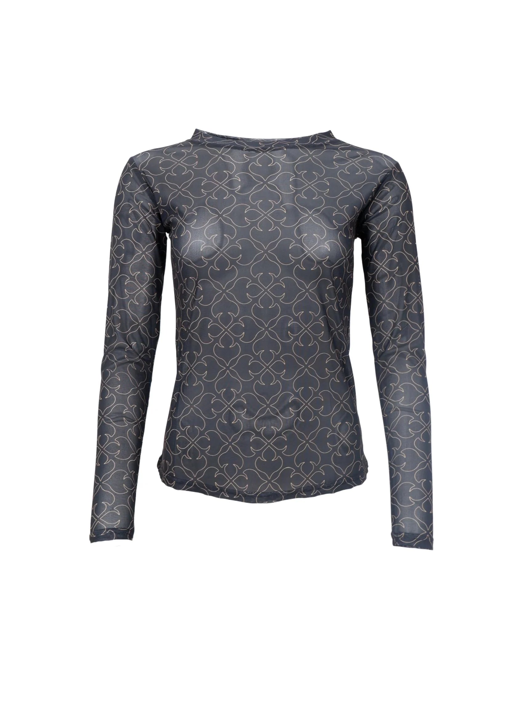 Black Colour Bluse - BcAnnie Mesh Bluse i Black Deco