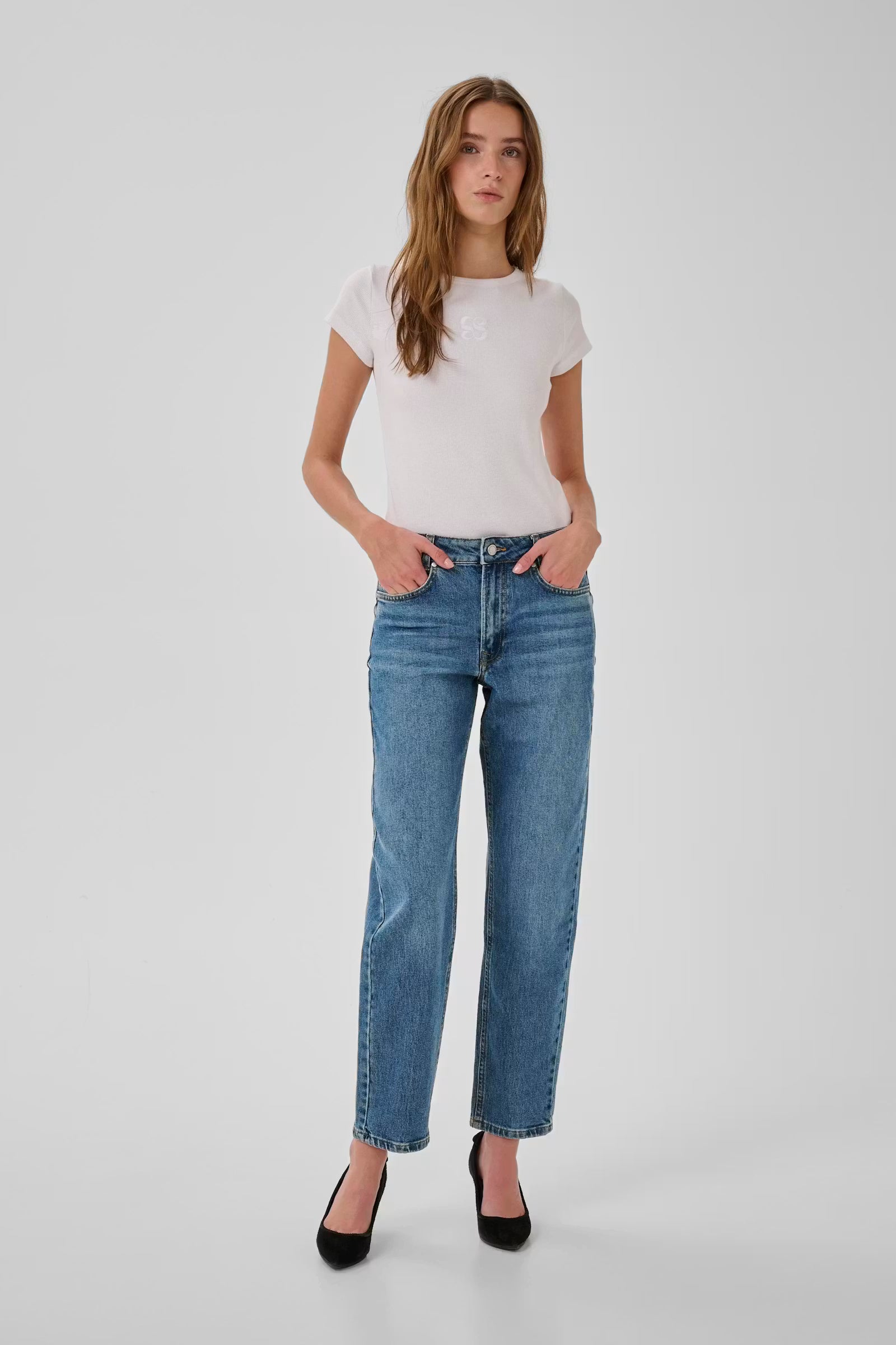 My Essential Wardrope Jeans - The Mommy High Tapered Jeans i Medium Blue Retro Wash