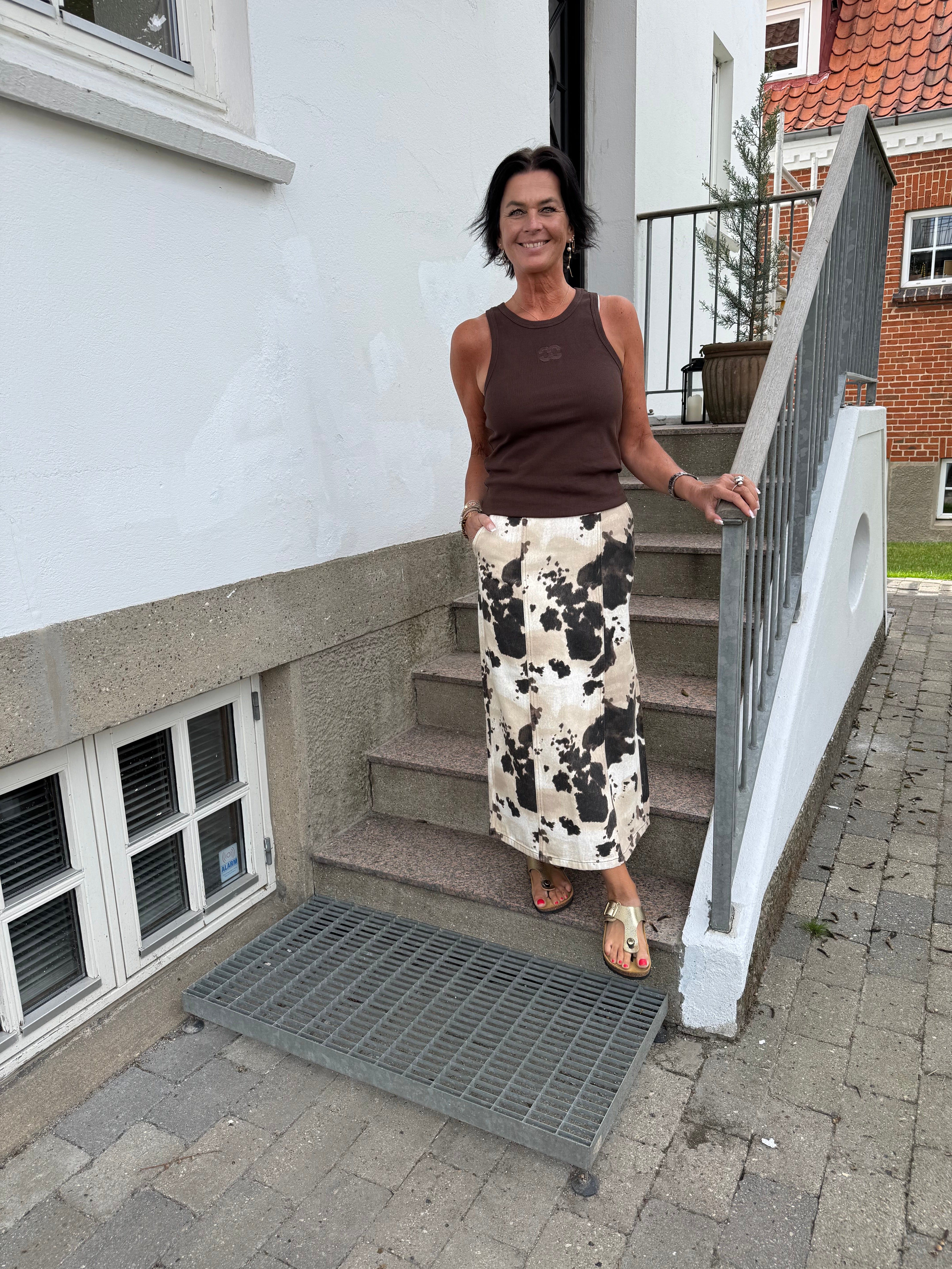 Co´Couture Top - SaharaCC Embroidery Tank Top i Mocca