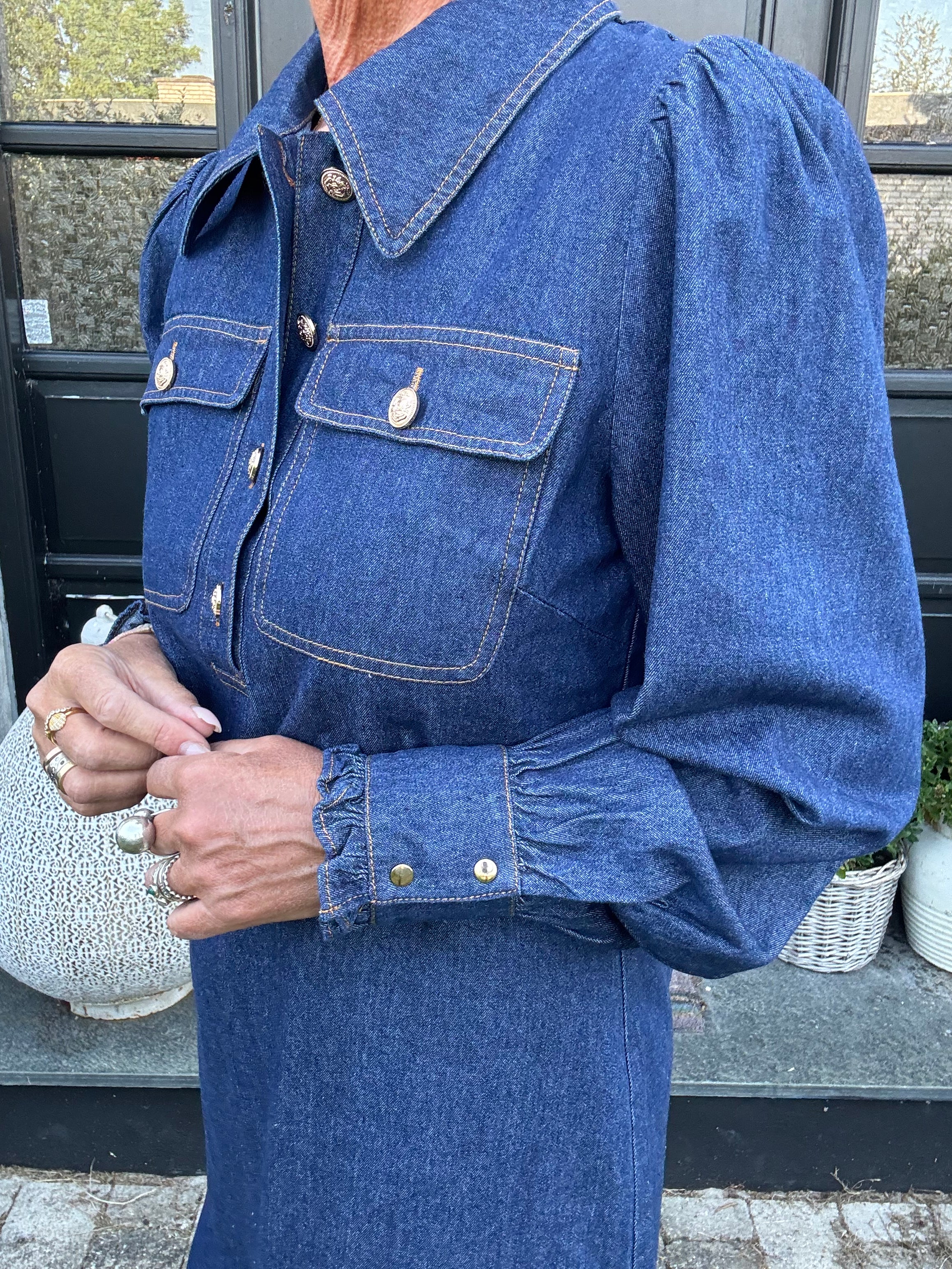 Neo Noir Kjole - Nikko Denim Kjole i Blå Denim