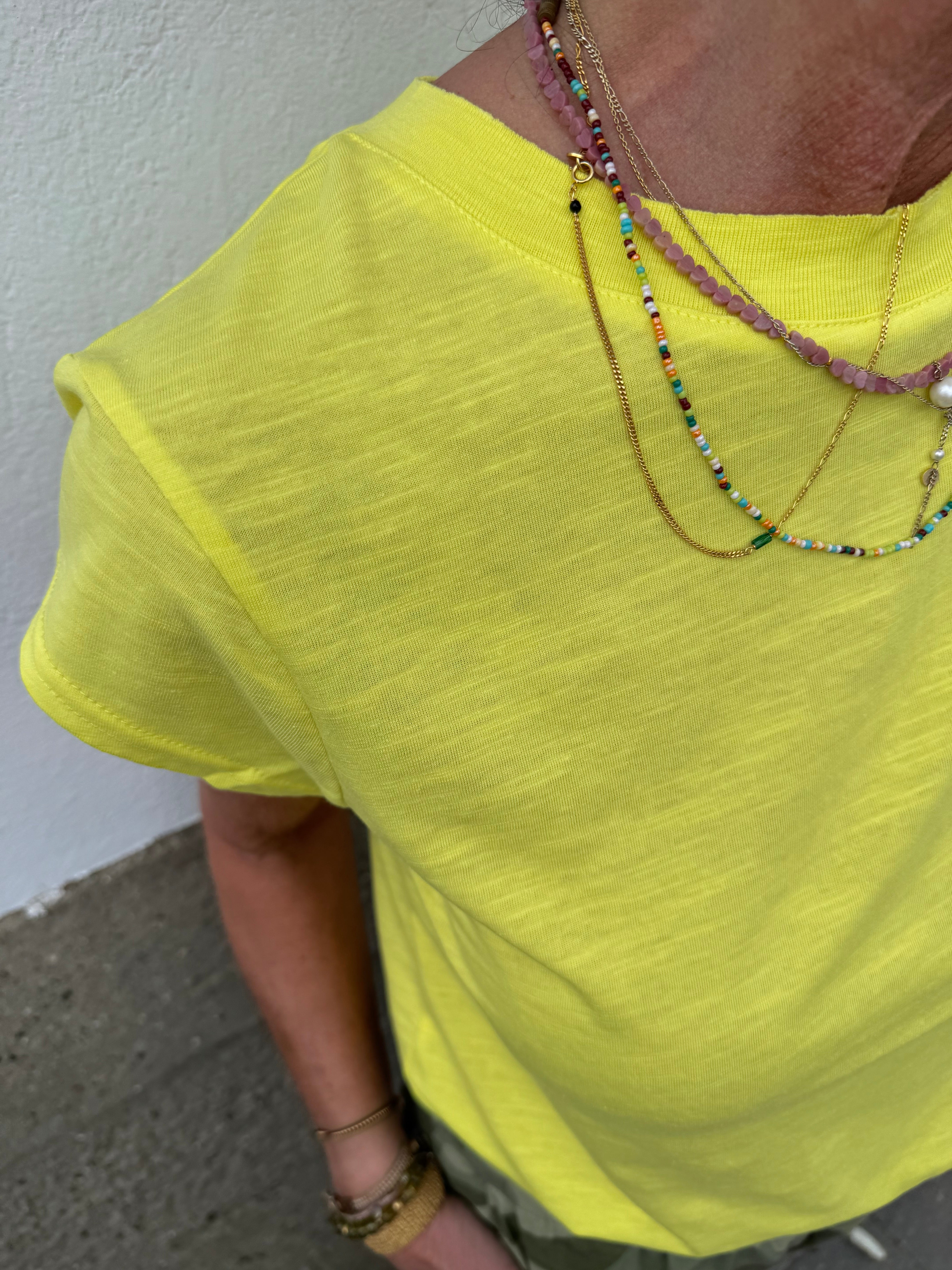 Coster Copenhagen T-shirt - CC Heart Basic T-shirt Rund Hals i Warm Yellow