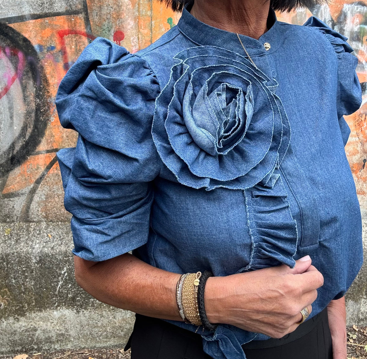 Gossia Bluse - ZabinaGO CI Bluse i Denim Chambrey Blå