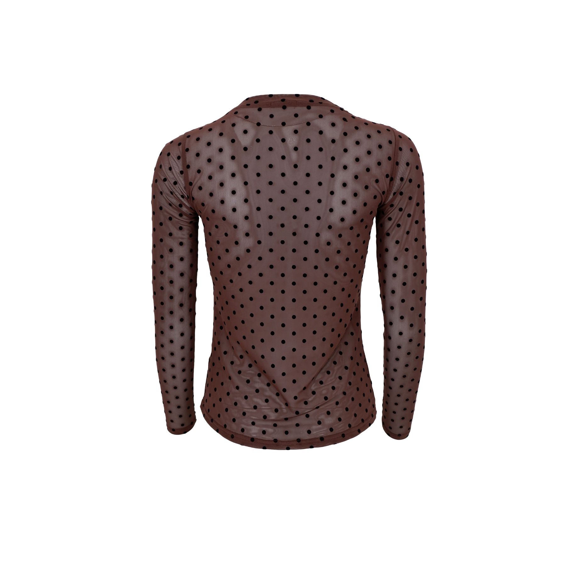 Black Colour Bluse - BcJennie Dotted Mesh Bluse i Coffee