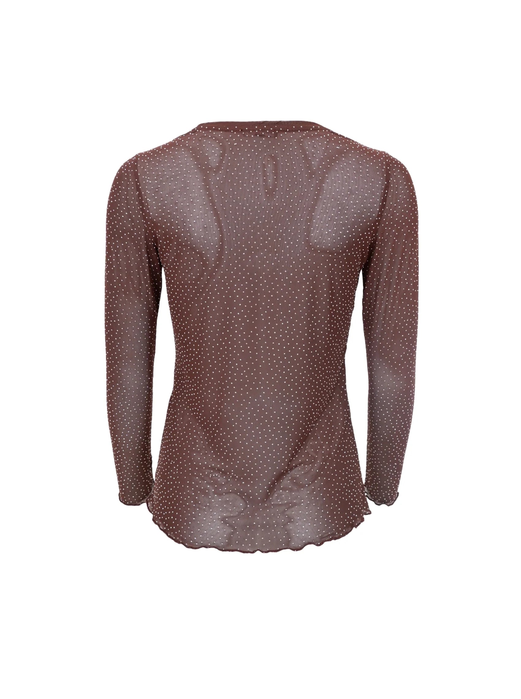 Black Colour Bluse - BcAlexis Mesh Bluse med Similisten i Brun