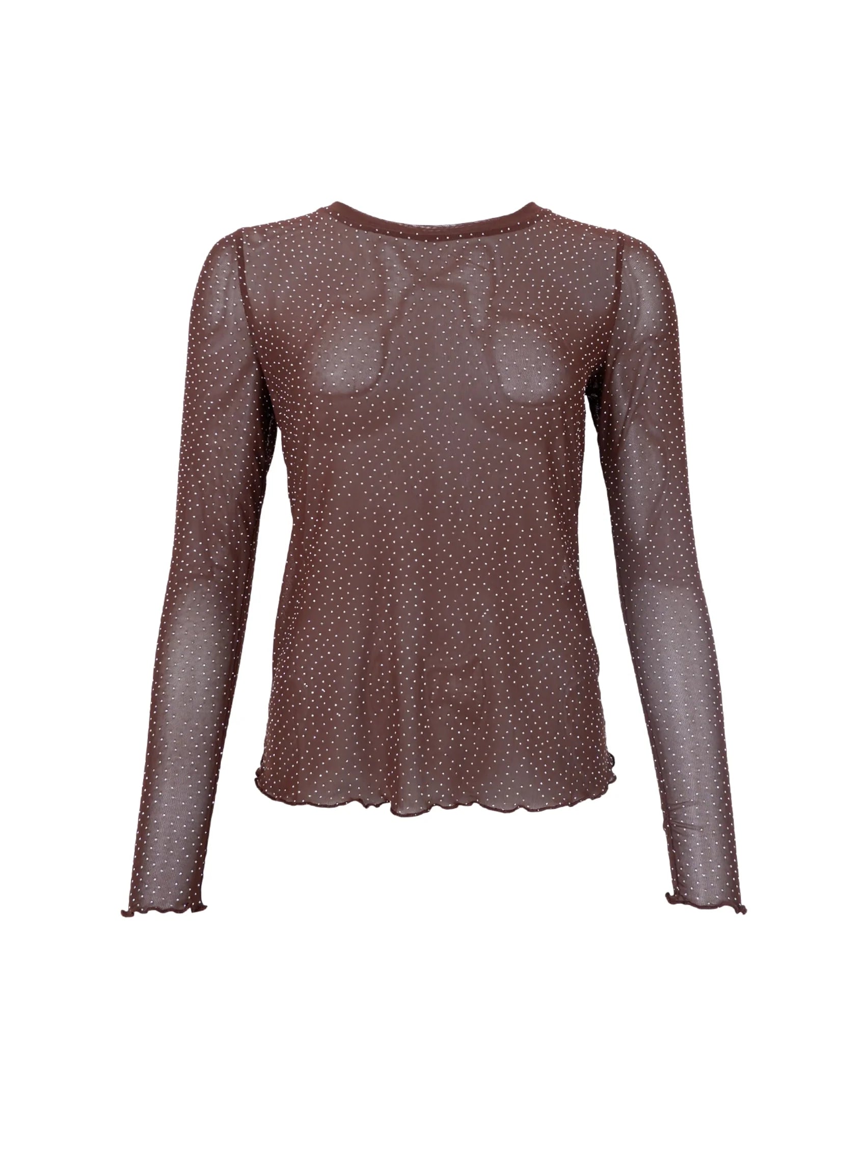 Black Colour Bluse - BcAlexis Mesh Bluse med Similisten i Brun