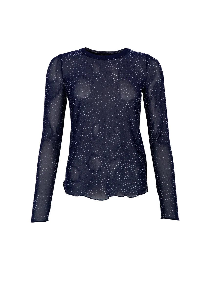 Black Colour Bluse - BcAlexis Mesh Bluse med Similisten i Navy