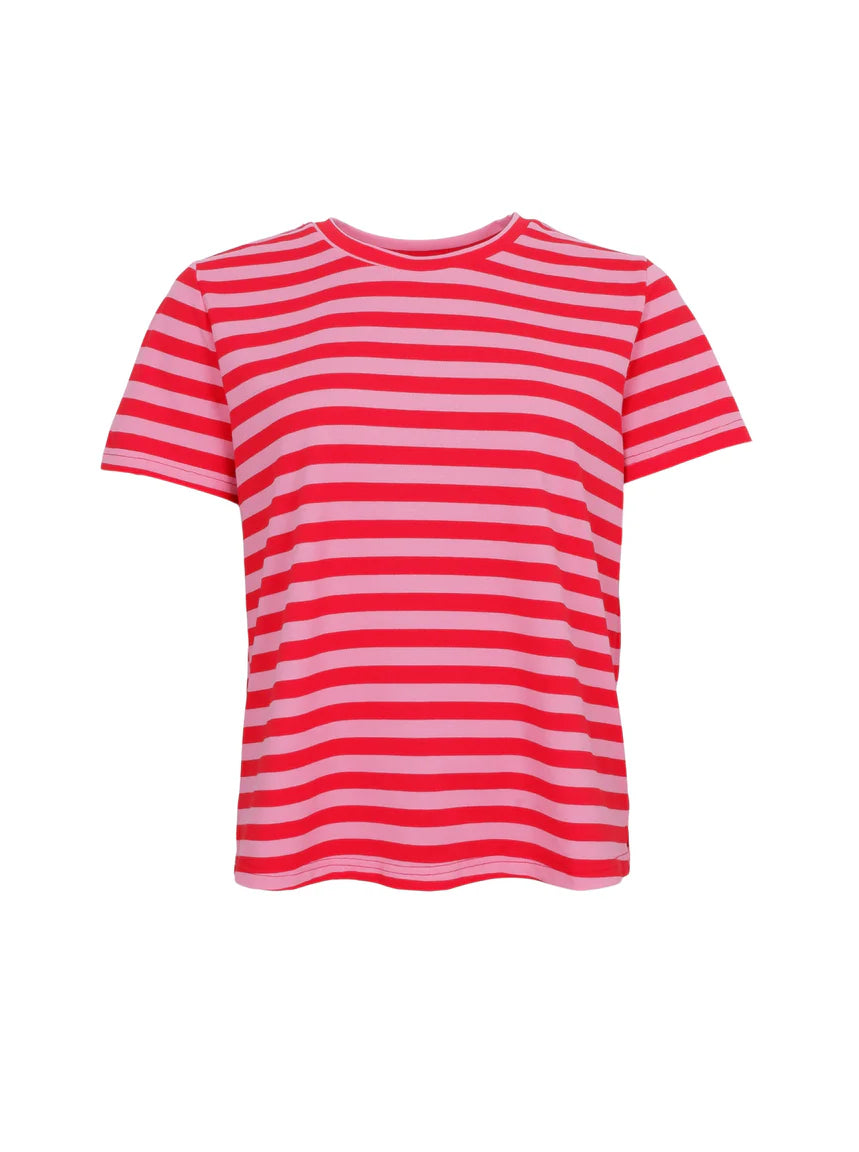 Black Colour T-shirt - BcMaisy Ss T-shirt i Pink-Rød