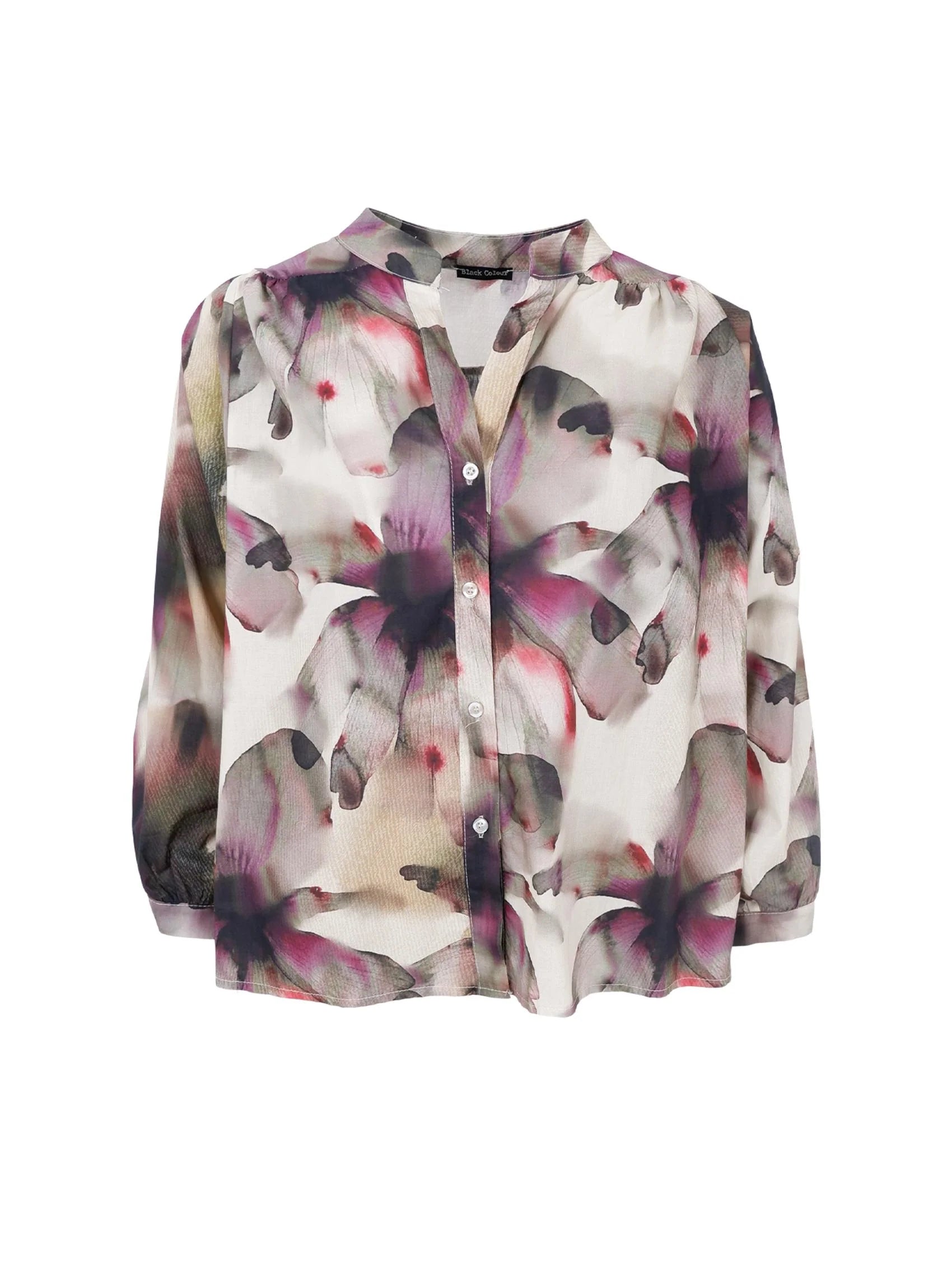 Black Colour Bluse - BcFilora Bluse i Plum Flower