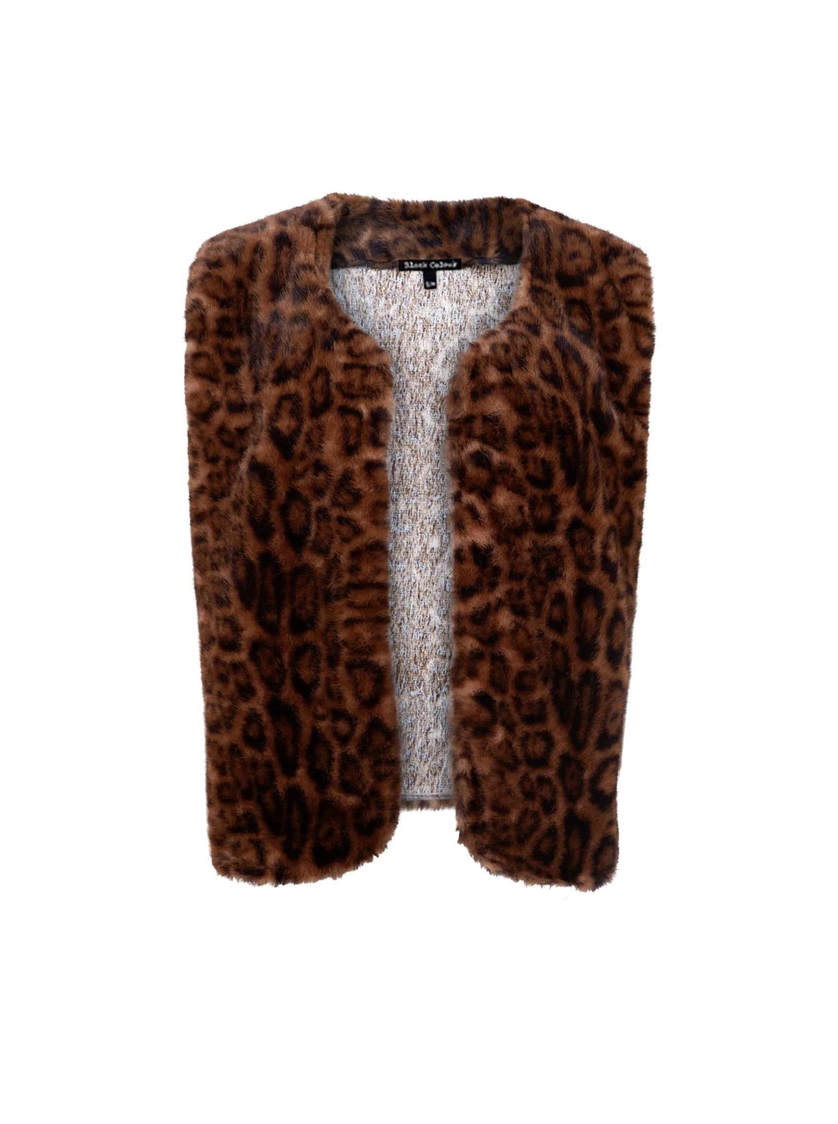 Black Colour Vest - BcShanti Vest i Leopard
