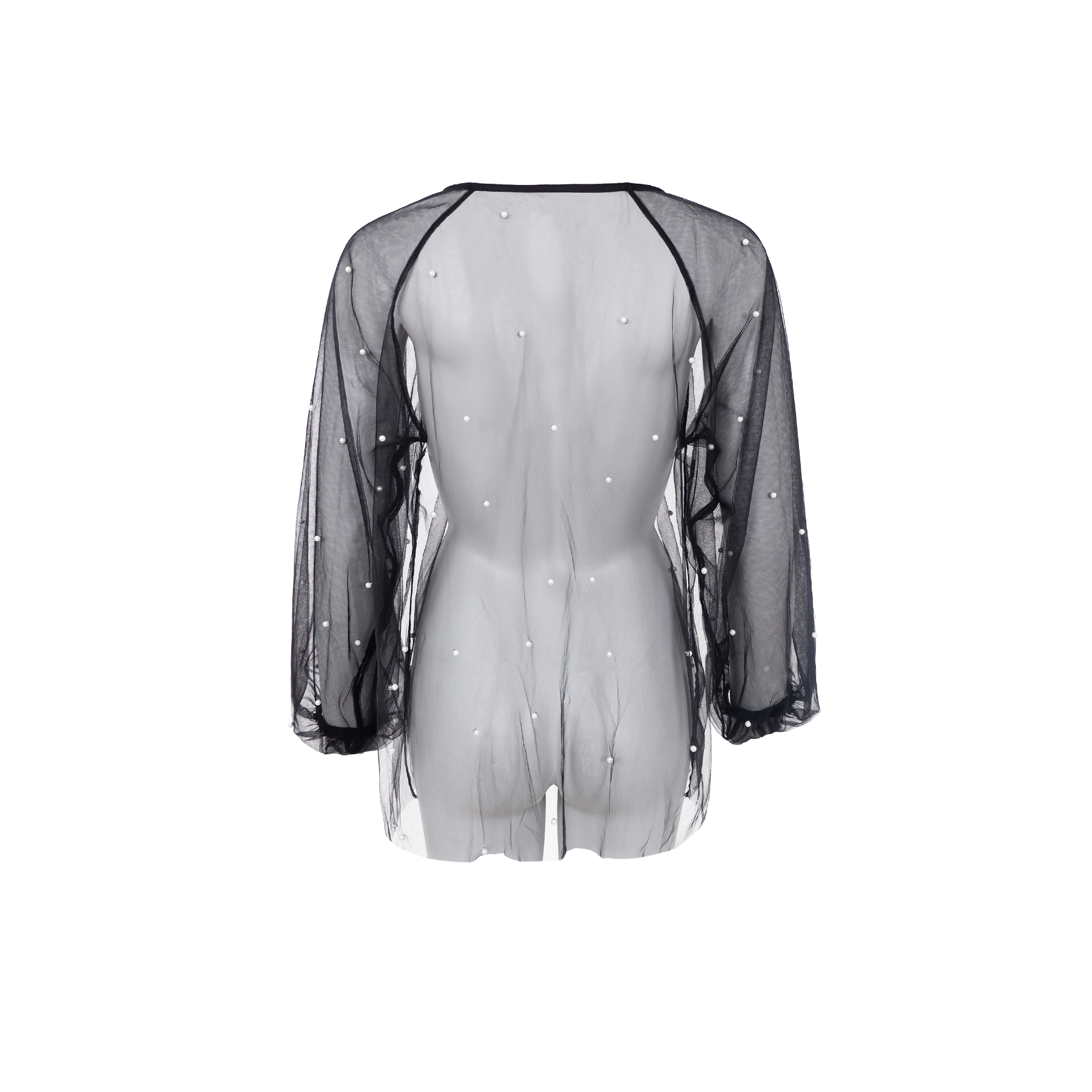 Black Colour Bluse - BcPerla Mesh Bluse i Sort