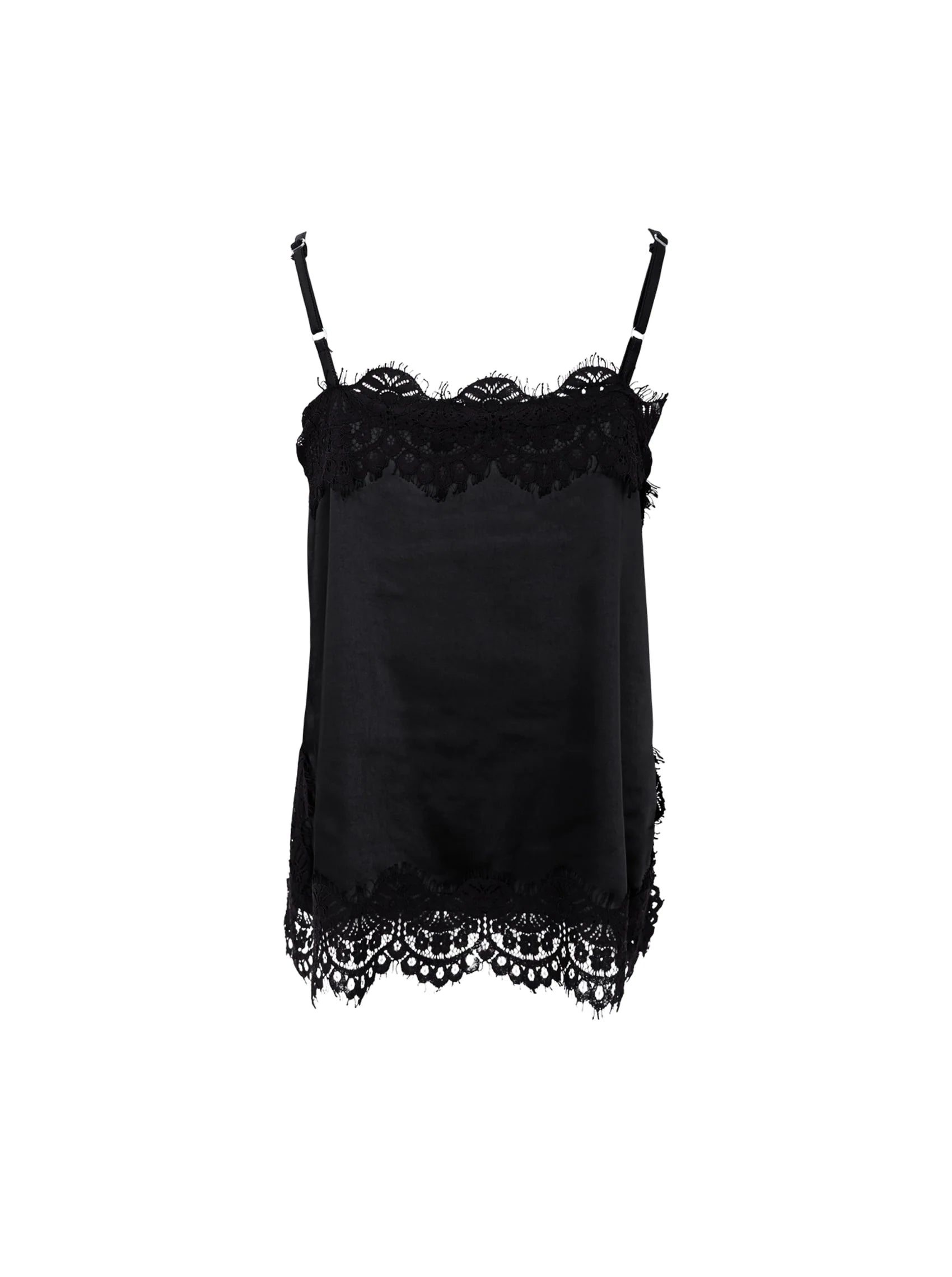 Black Colour Top - BcEvie Lace Strop Top i Sort