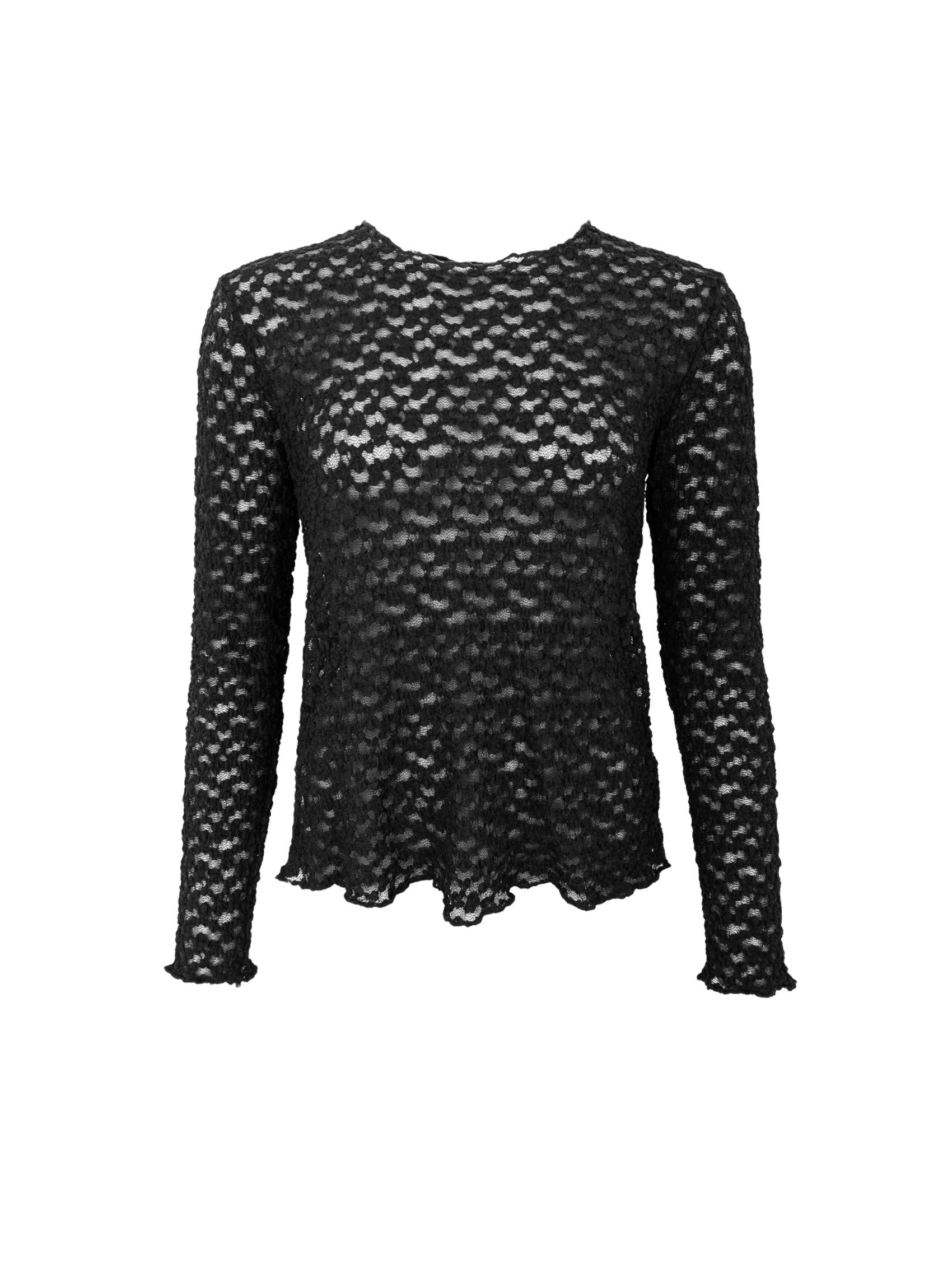 Black Colour Bluse - BcBlaire LS Lace Bluse i Sort