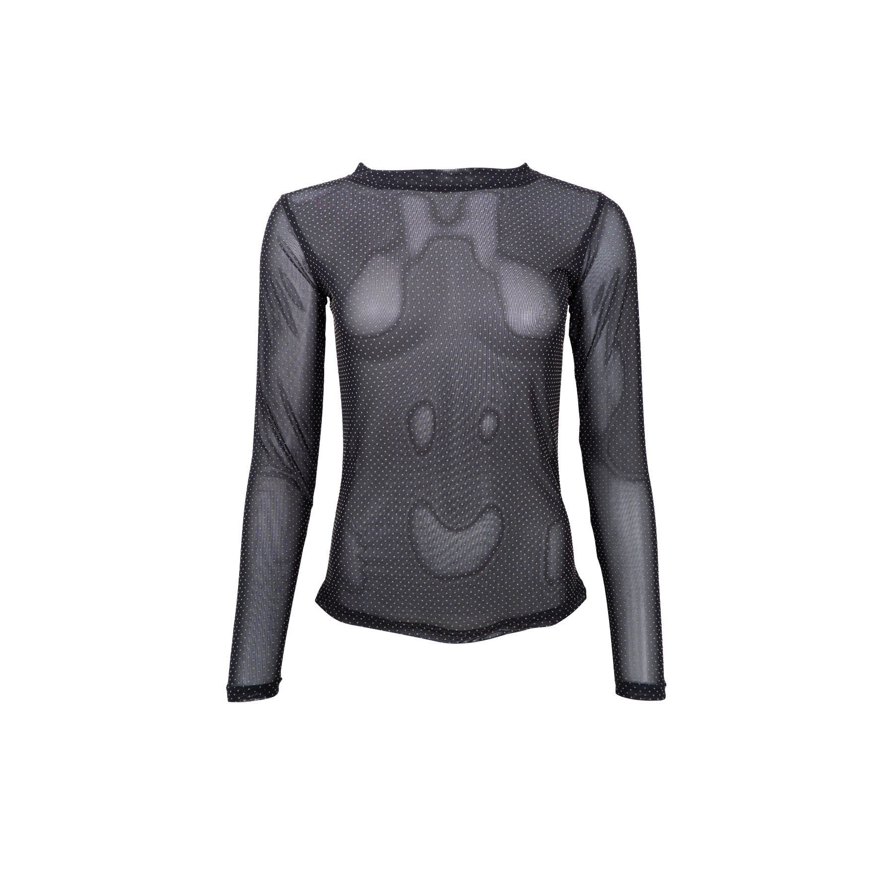 Black Colour Bluse - BcJessie Mesh Bluse i Black Dotted
