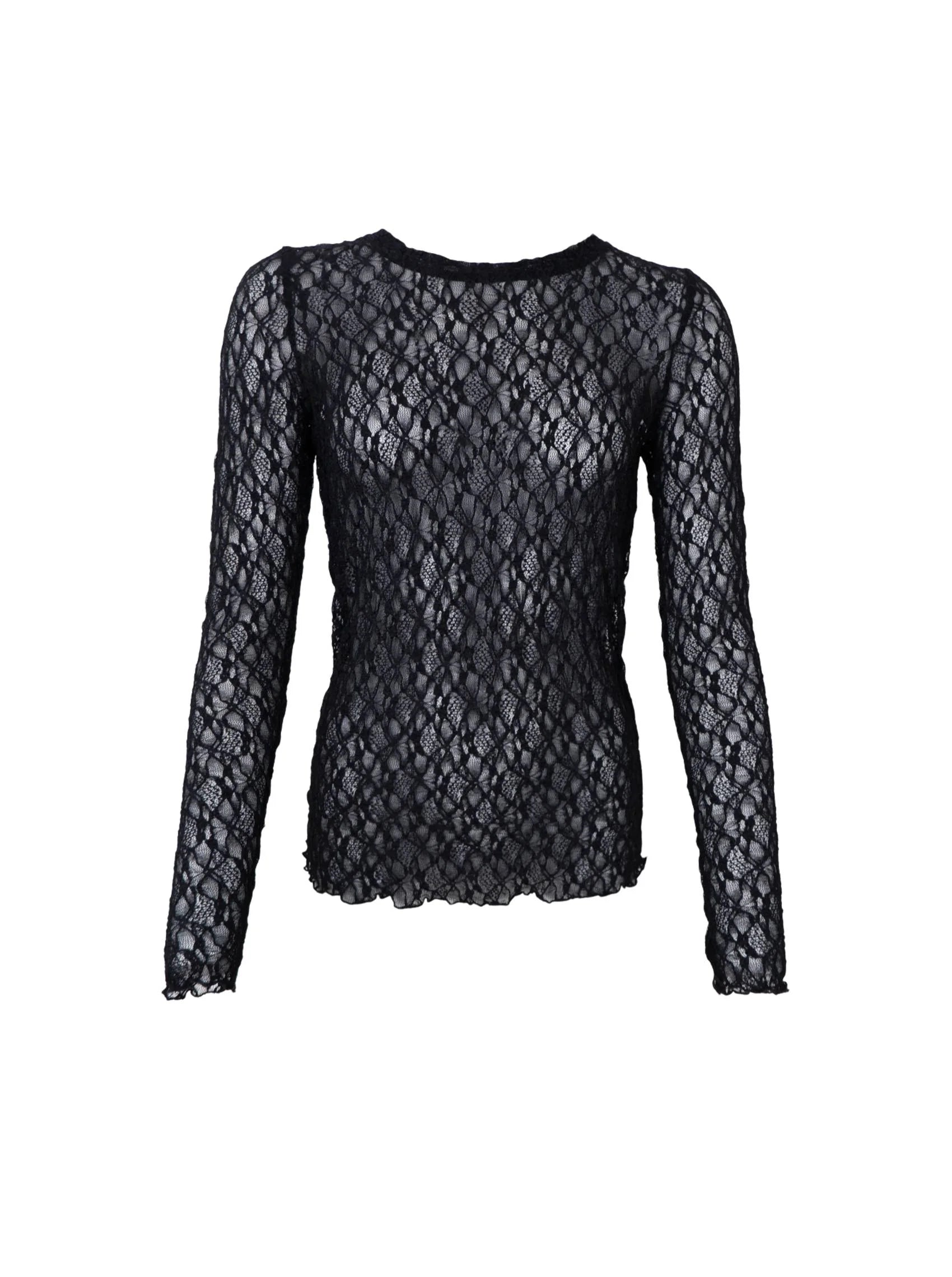 Black Colour Mesh - BcCecily Mesh Bluse i Sort