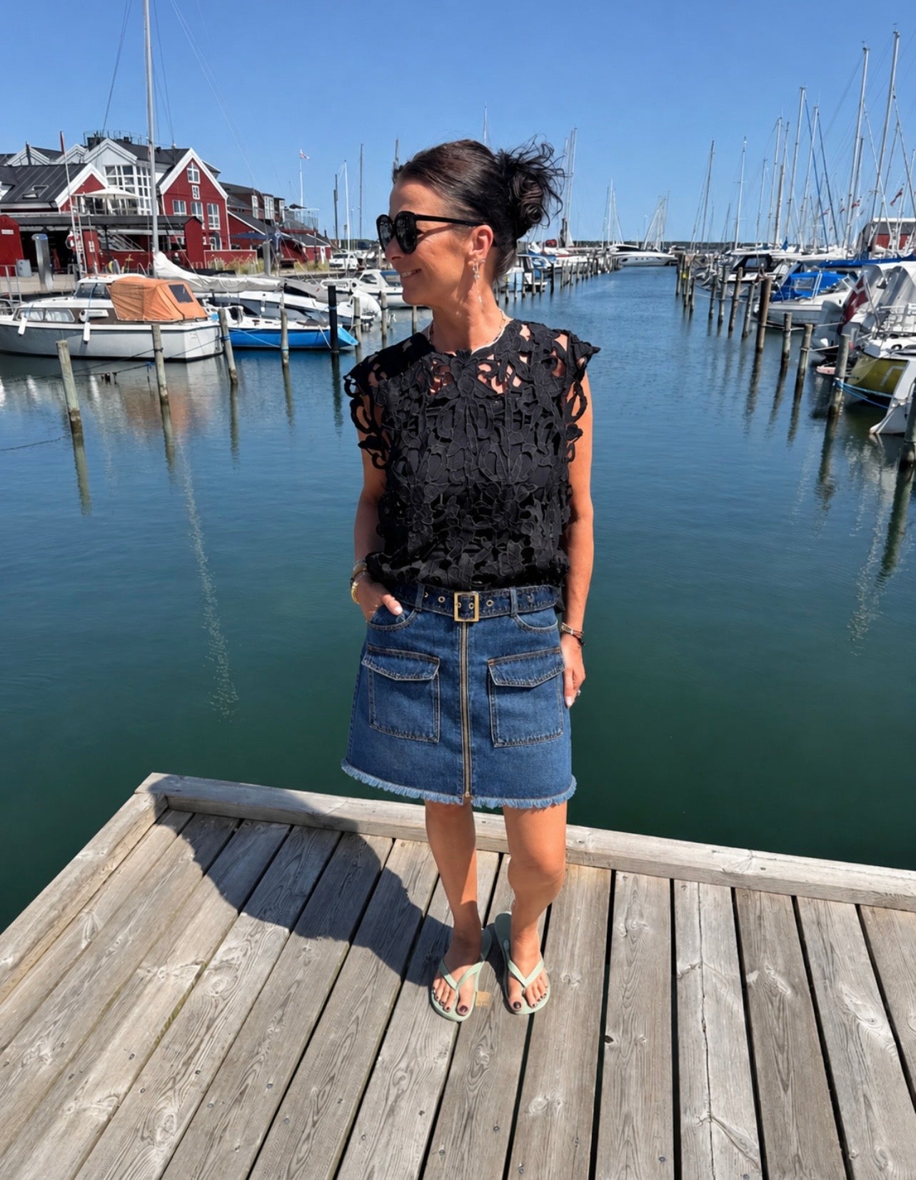 Tim & Simonsen Top - Gudrun Lace Top i Sort